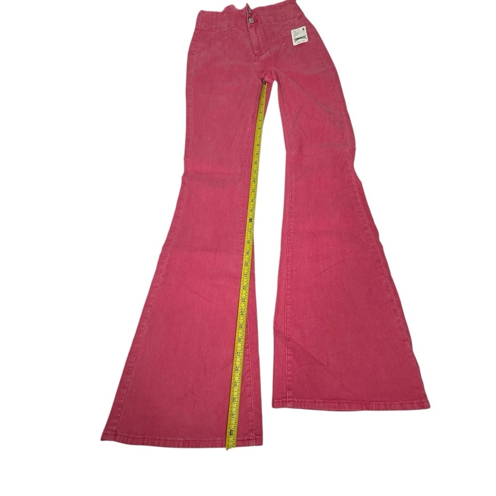 NWT Free People We The Free Jayde Cord Flare Jeans pink rose 25 - Picture 8 of 15